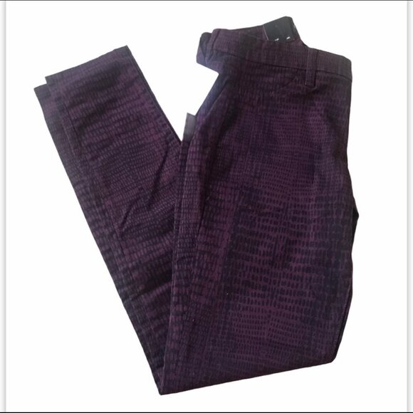 Calvin Klein corduroy animal print Purple and black Skinny Slim Jean pants 4 - Picture 5 of 13
